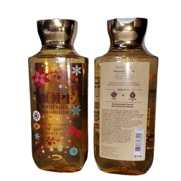 Bath and Body works Other - 2 Bath and Body Works HOPE Winter Peach Marshmallow Body Wash. NEW/Sealed